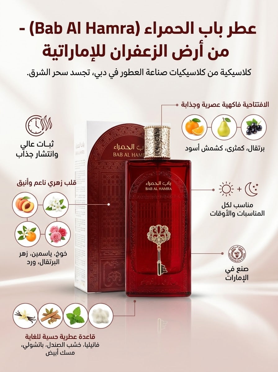 👑 عطر باب الحمراء من شركة أرض الزعفران (Bab Al Hamra ) 👑